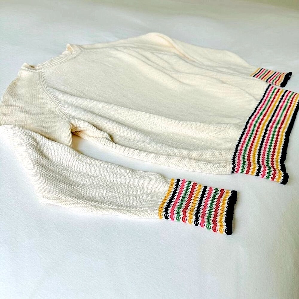 The Great. Multi Stripe Cream Sweater - Picture 5 of 9